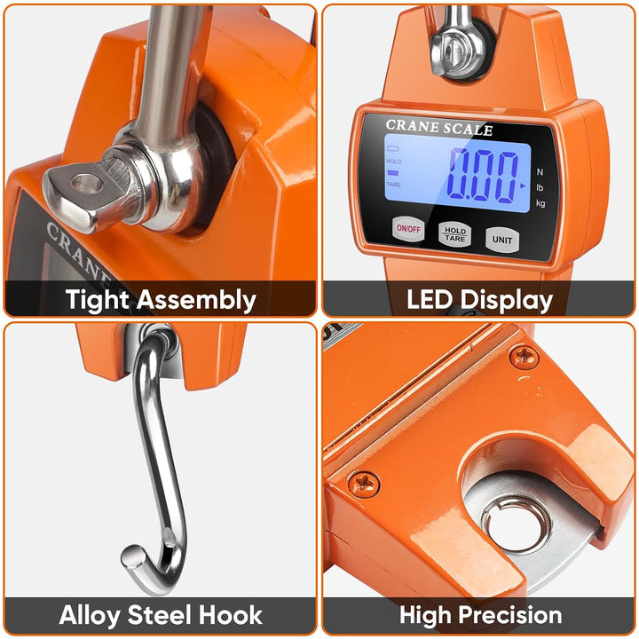 300KG Digital Aluminum Cast Hanging Scale with Hooks - ميزان تعليق إلكترون