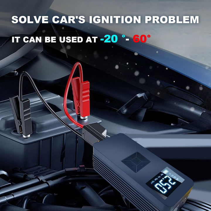 Battery Jump Starter With Auto Air Compressor 150PSI - جهاز تشغيل بطارية السيارة مع كومبريسور هوا