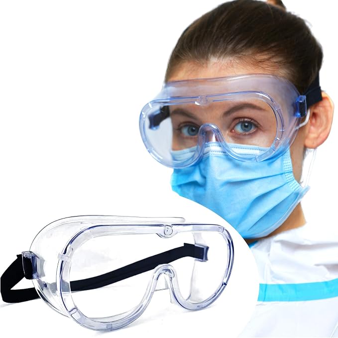 Safety Goggles CE Certified Anti-Fog Scratch Resistant - عوينات حماية شفاف
