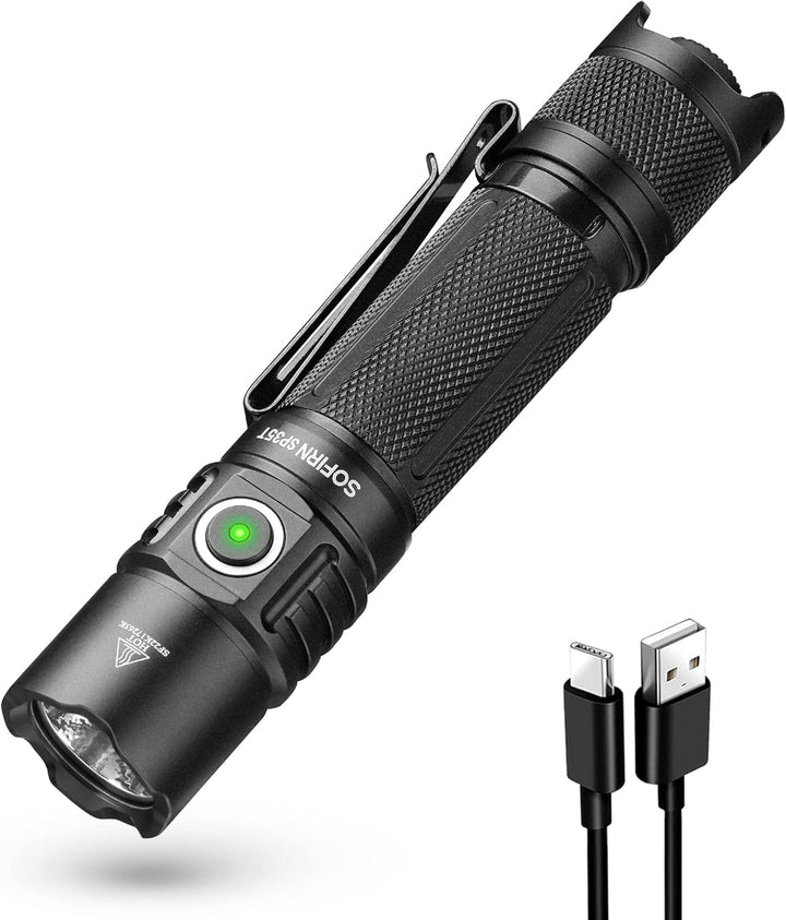 Tactical Flashlight T1 Rechargeable - 1200 High Lumen/4000MAH (Grey)
