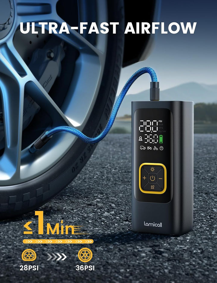 Battery Portable Tire Inflator 150PSI 30L/min - منفاخ دواليب بطارية