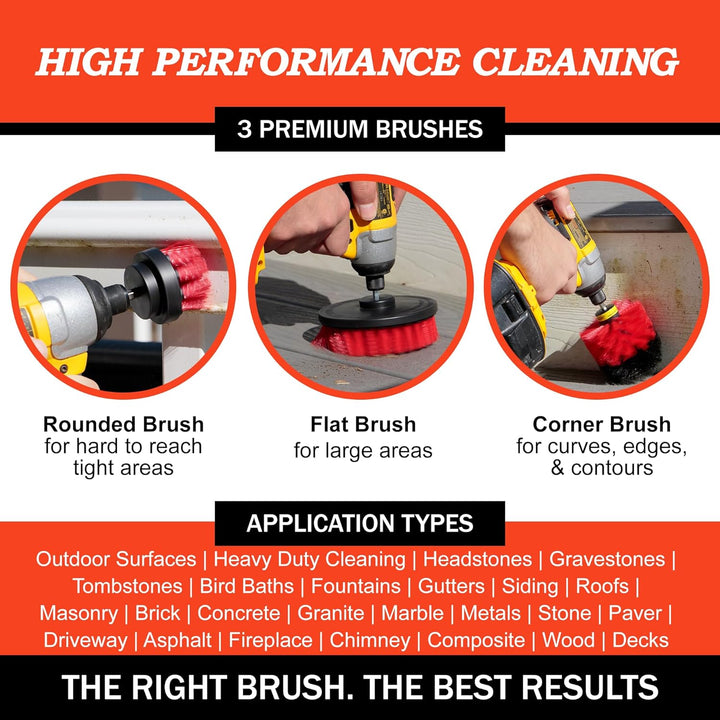 3Pcs Drill Bristle Brush Set 50/90/100mm - طقم فوشايه مقدح بلاستك