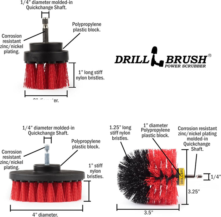 3Pcs Drill Bristle Brush Set 50/90/100mm - طقم فوشايه مقدح بلاستك