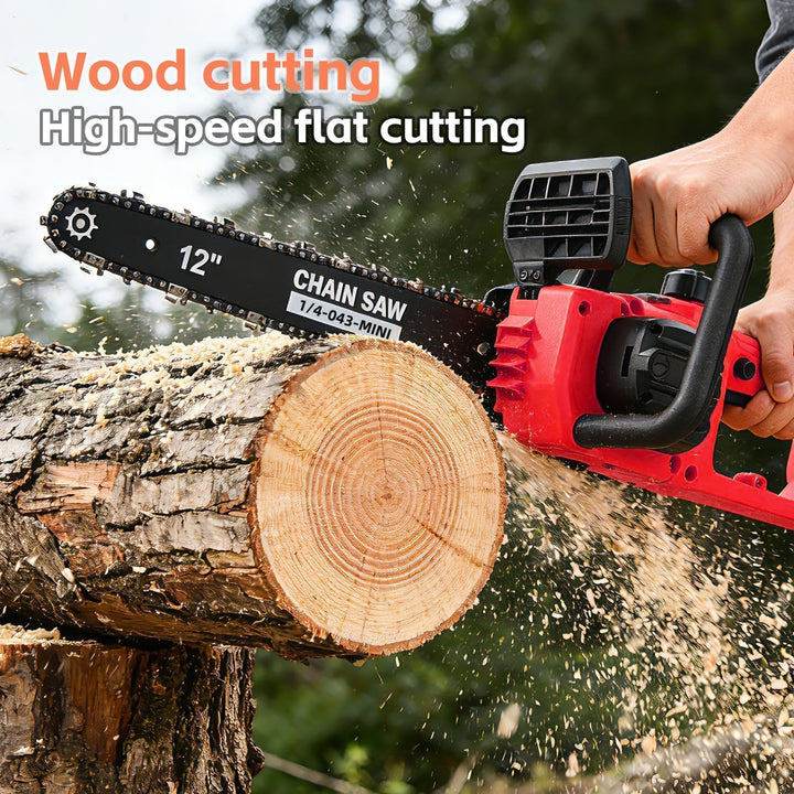 21V Cordless 12" Battery ChainSaw with Two Batteries - منشار بطارية