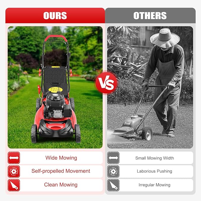 Industrial Heavy Duty Petrol Lawn Mower 5HP - جزّاز عشب