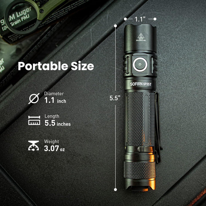 Tactical Flashlight T1 Rechargeable - 1200 High Lumen/4000MAH (Grey)