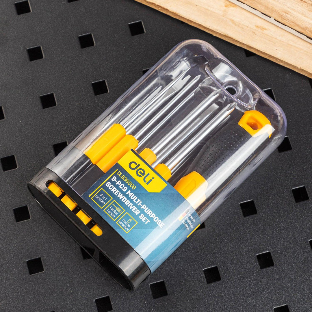 9 Pcs Interchangeable Screwdriver Set - ‎مجموعة مفكات براغي قابلة للتغيير – 9 قطع