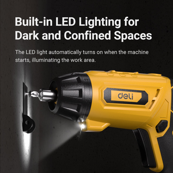 Deli 4V Lithium-ion Cordless Screwdriver 15pc Set (3N.m) - مفك بطارية قلم + شنطة + اكسسوار