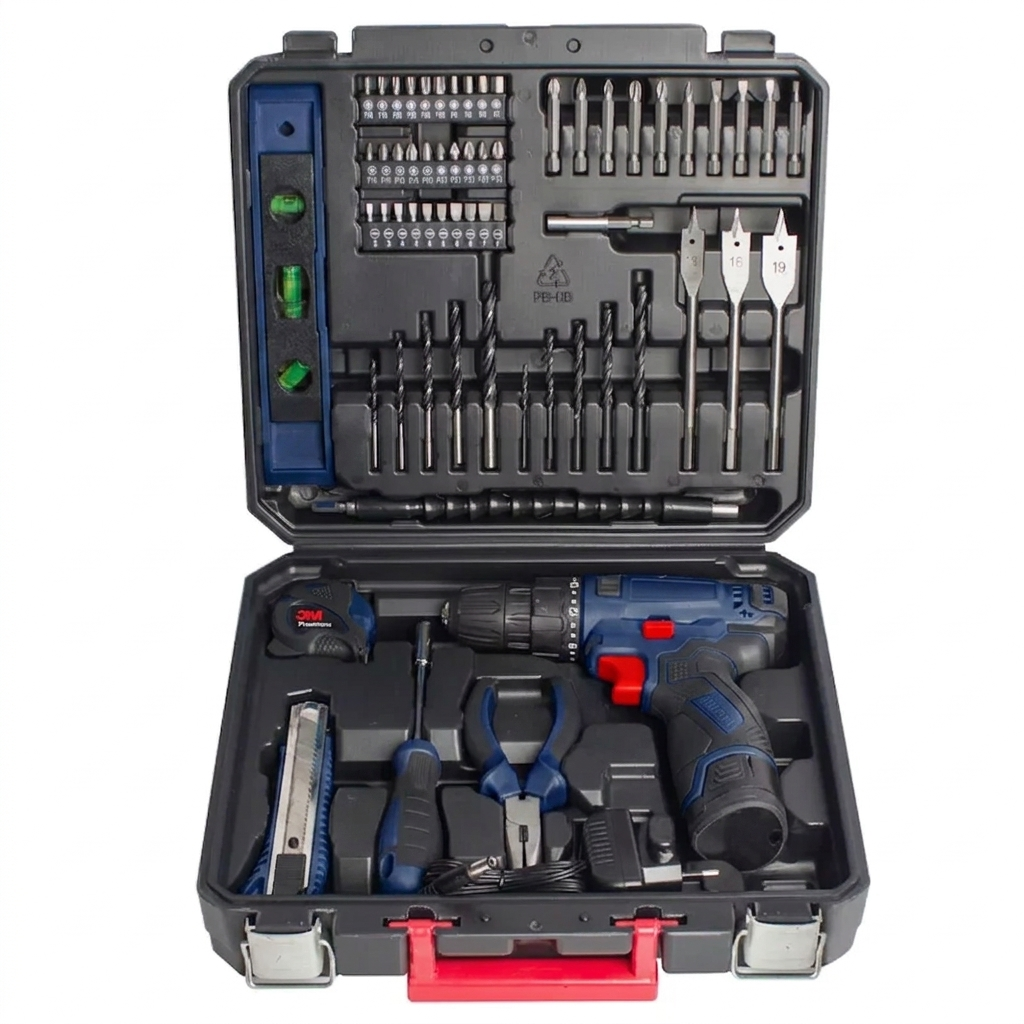 60Pcs 12V Cordless Drill Kit