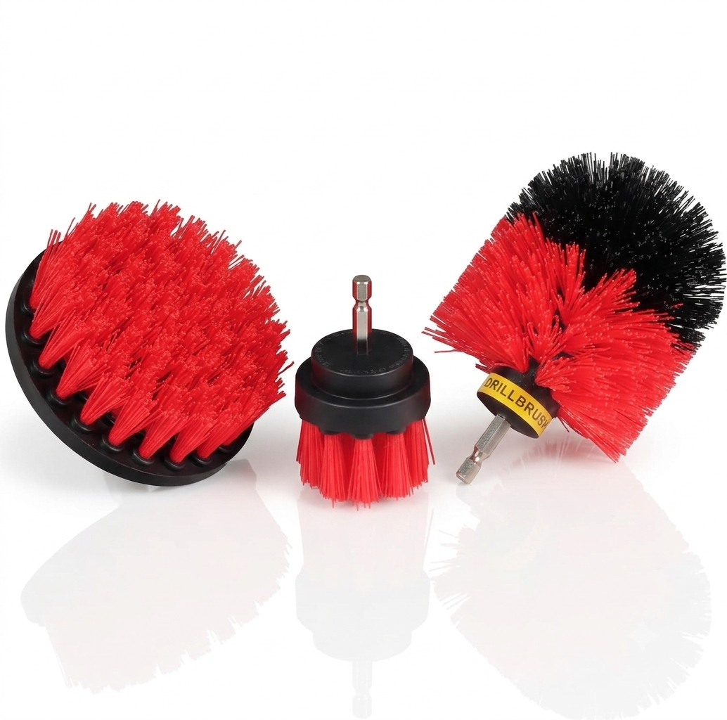 3Pcs Drill Bristle Brush Set 50/90/100mm - طقم فوشايه مقدح بلاستك
