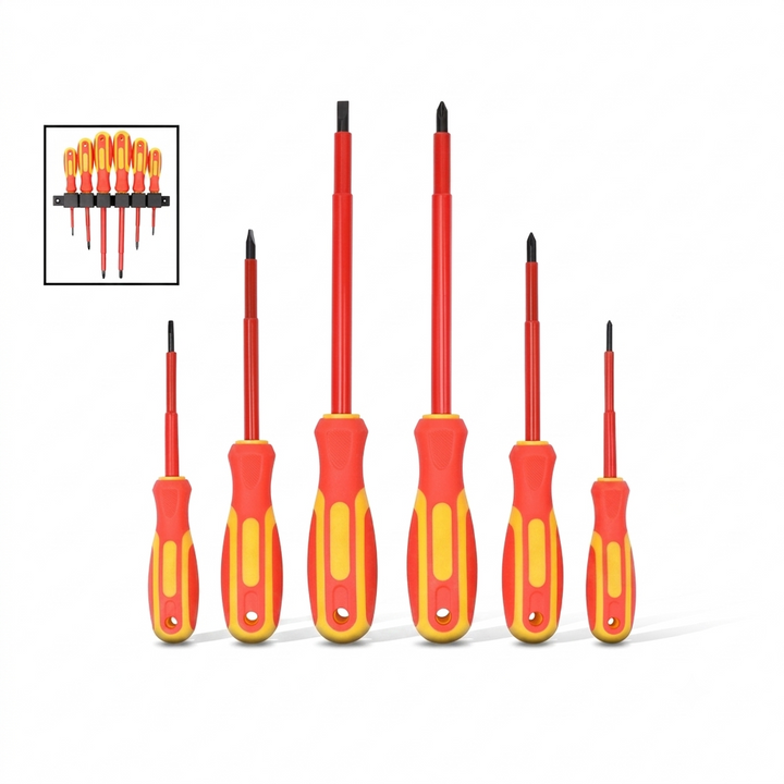 6pcs Insulated Magnetic Screwdriver Set - طقم مفك معزول