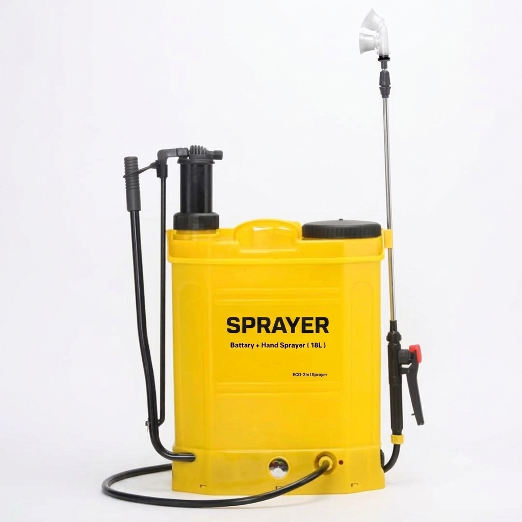 18L - 2in1  Battery + Manual Pump Backpack Sprayer - مرشة ضغط صناعية عالبطارية