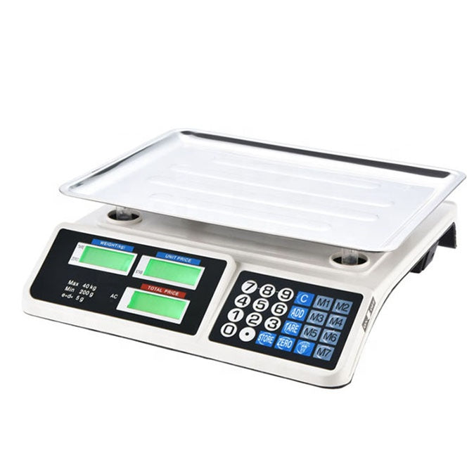 40kg Rechargeable Digital Food Pricing Scale 30 x 20cm - ازيم رم ريعست