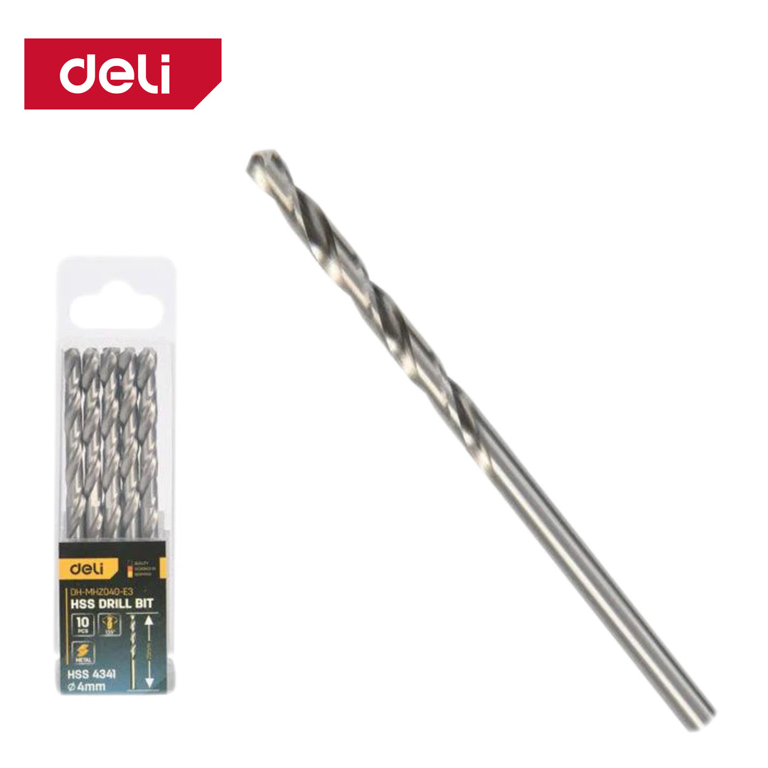 Deli 4341 Hss Drill Bit 4mmx75mm (10pcs) - HSS 4341 ريشة حديد