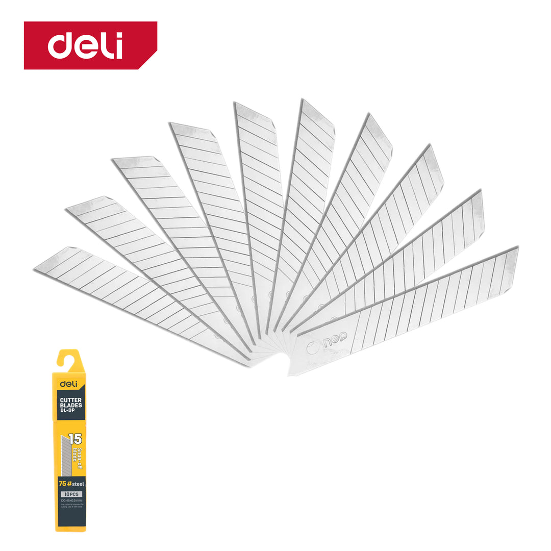 Deli 18Mm Cutter Blades 10Pcs Set - طقم شفرات سكين 10 قطع