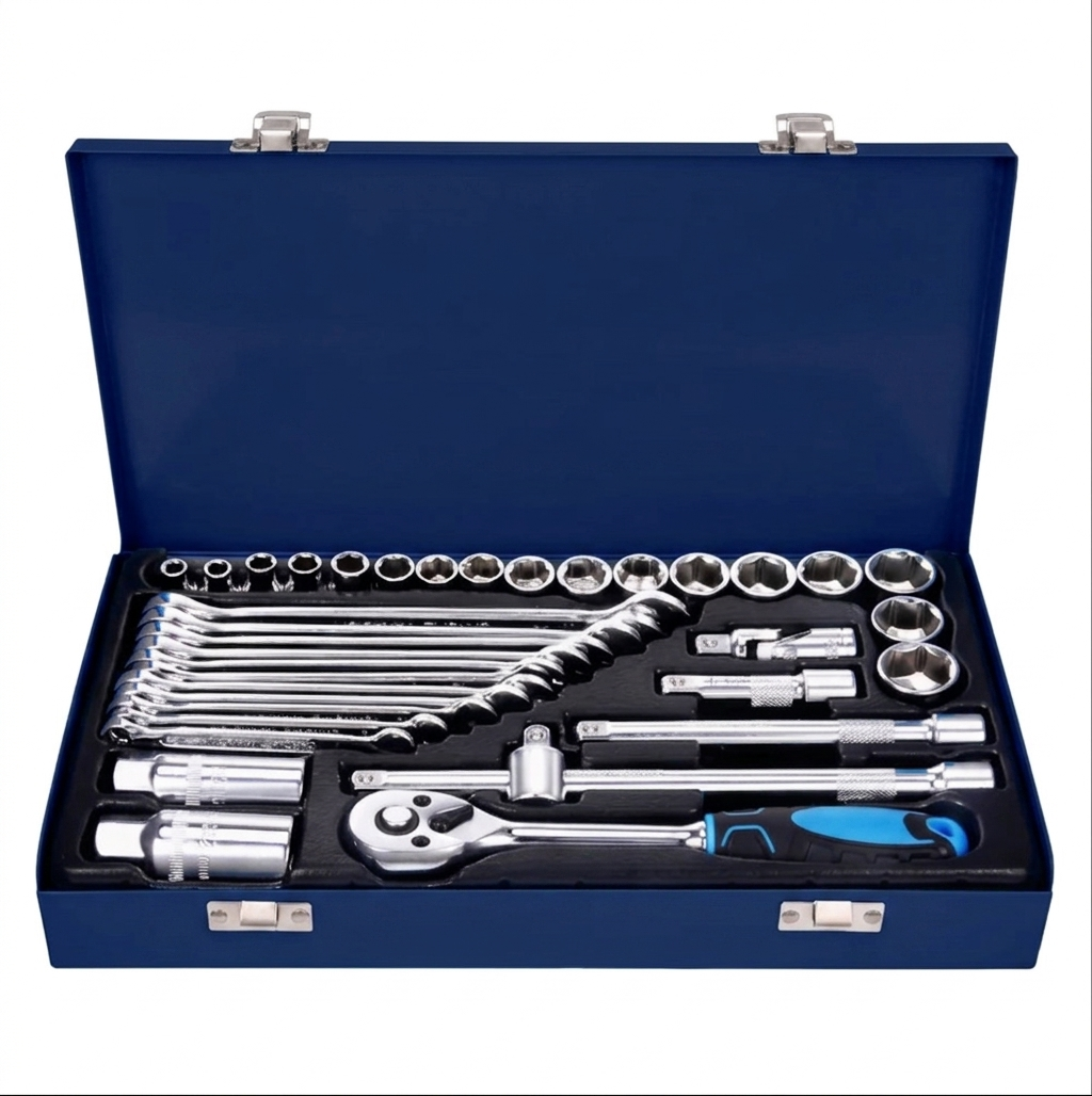 36PC 3/8" Drive Socket Set Hand Tool Universal Ratchet Socket Wrench Set