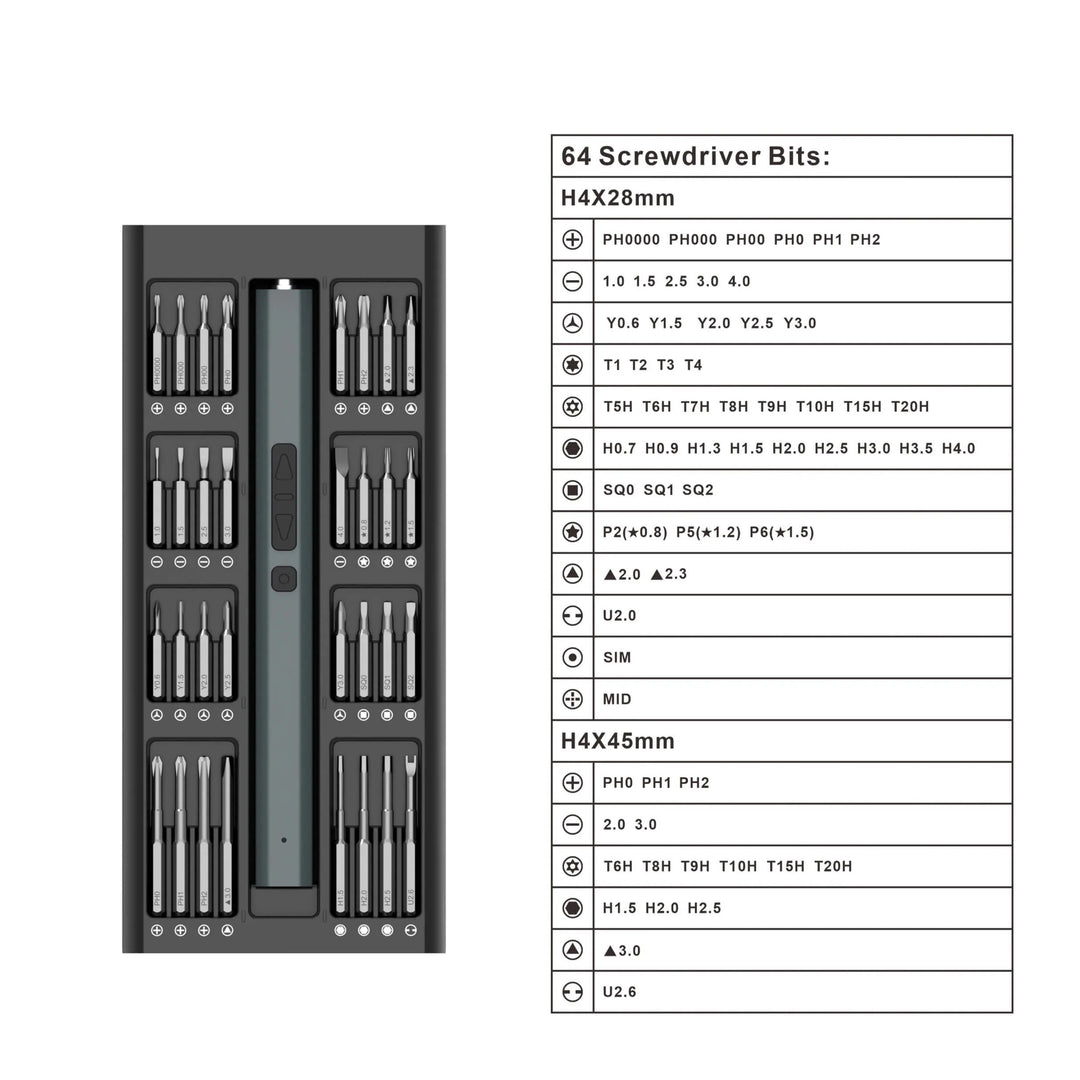 Electric Precision Magnetic Screwdriver 66Pcs Set - مفك براغي كهربائي دقيق