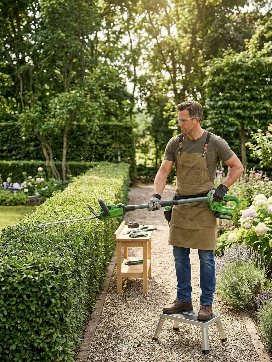 20V Brushless Motor Cordless Hedge Trimmer & Chainsaw - مقص تشحيل سياج مع منشار جنزير لاسلكي بمحرك براشلس