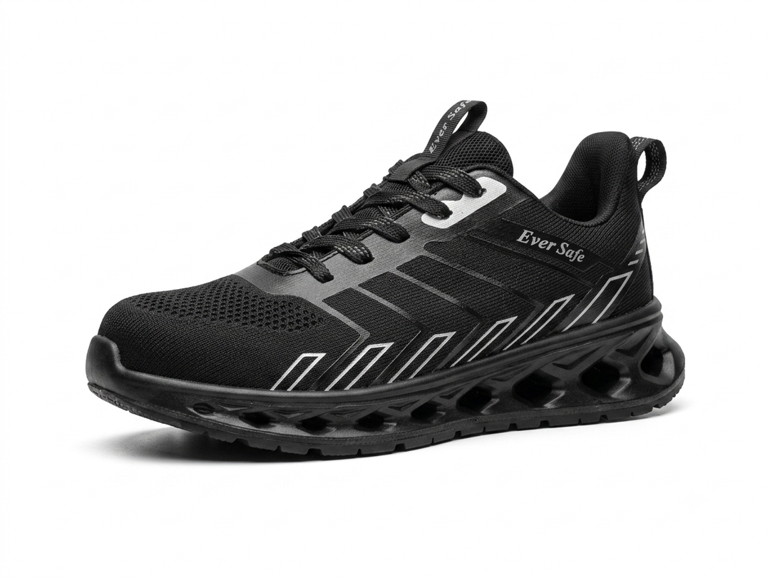 Flexible Safety Shoes Kevlar Plate - حذاء عمال مع حماية اسود