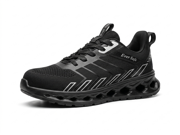 Flexible Safety Shoes Kevlar Plate - حذاء عمال مع حماية اسود