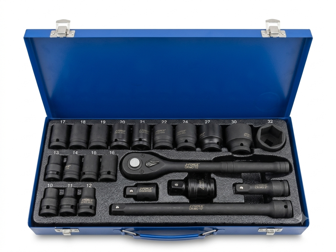 22Pcs 1/2" Drive 6PT Impact Socket Set - طقم 1/2" طربوش طقطاق