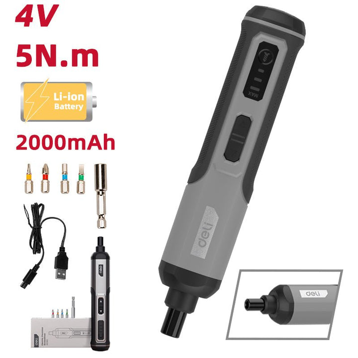 Deli 4V Lithium-ion Cordless Screwdriver - مفك براغي كهربائي دقيق