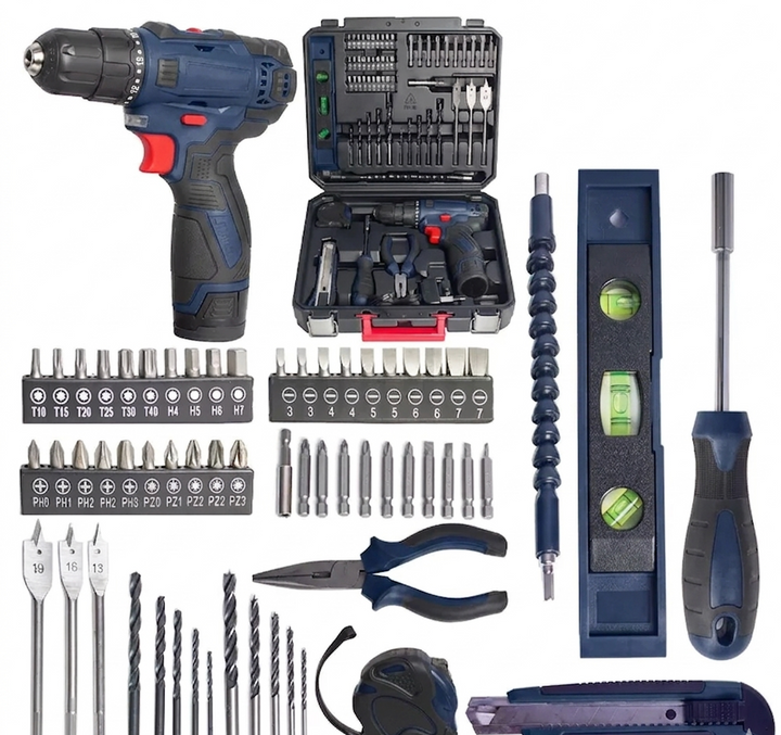 60Pcs 12V Cordless Drill Kit