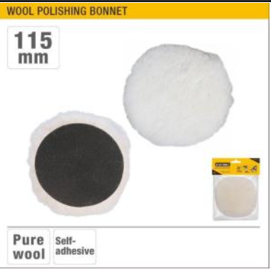 Wool Polishing Bonnet 115mm Self Adhesive