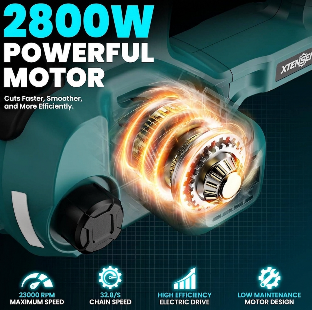 21V Cordless 16" Battery ChainSaw with Two 4.0Ah Batteries - منشار بطارية