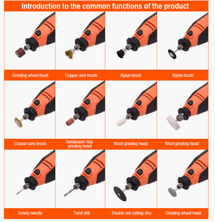 130W Mini Grinder 211Pcs Set - طقم مكنة حفر وتنظيف مع رؤوس