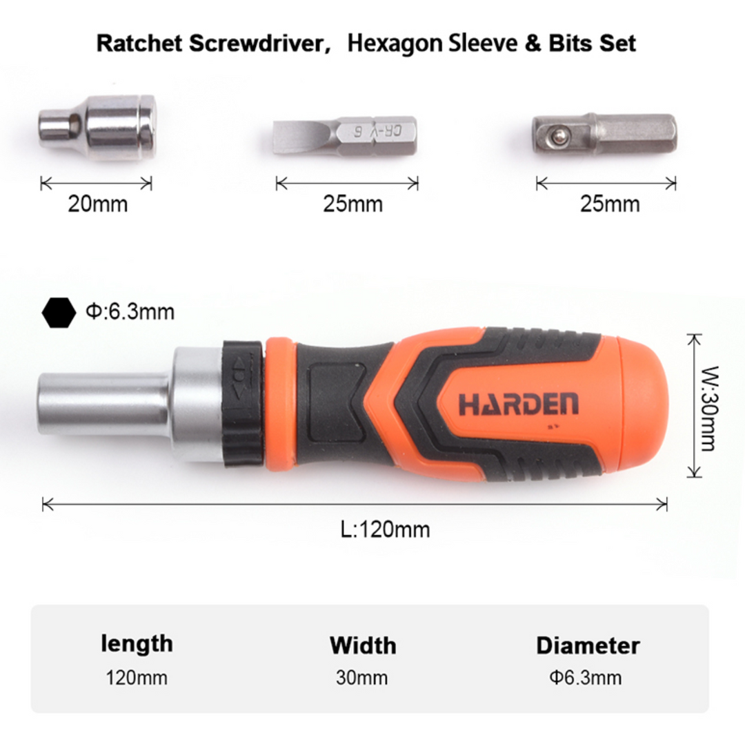 39Pcs Ratchet Screwdriver & Bits Set - طقم مفك طقطاق مع رؤوس