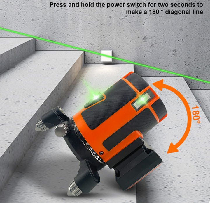 5 Lines Battery Self-Leveling Line Laser with 30m Outdoor Point - ليزر شقلة كل الاتجاهات (5 خطوط)