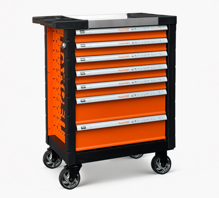 Heavy Duty 7 Drawers Roller Cabinet with Brake & 19 Sets of Tools - خزانة 7 جوارير مع عدة 19-طقم