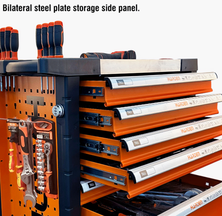 Heavy Duty 7 Drawers Roller Cabinet with Brake & 19 Sets of Tools - خزانة 7 جوارير مع عدة 19-طقم