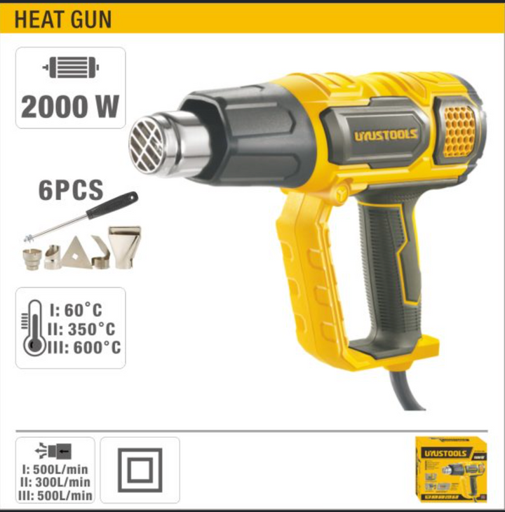 2000W Heat Gun With Three-Speed Control & 4 Nozzles - سشوار حراري