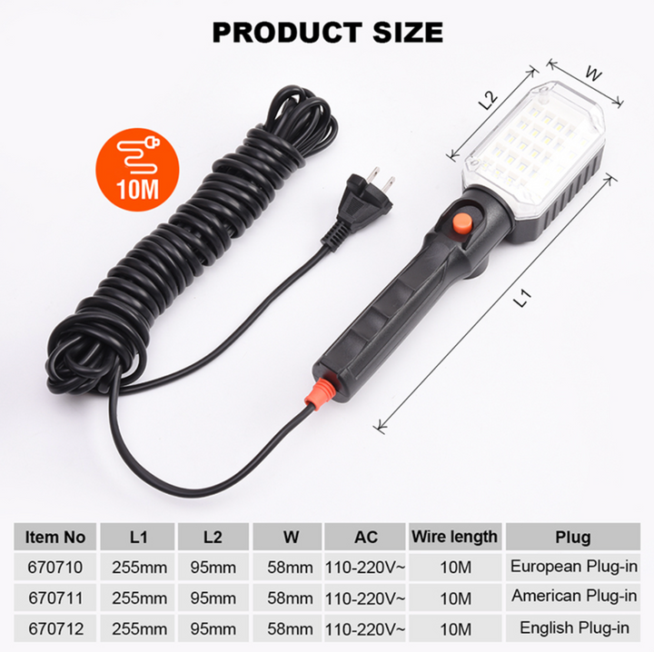 600LM LED Magnetic Work Lamp with 10m Cable - بلادوز