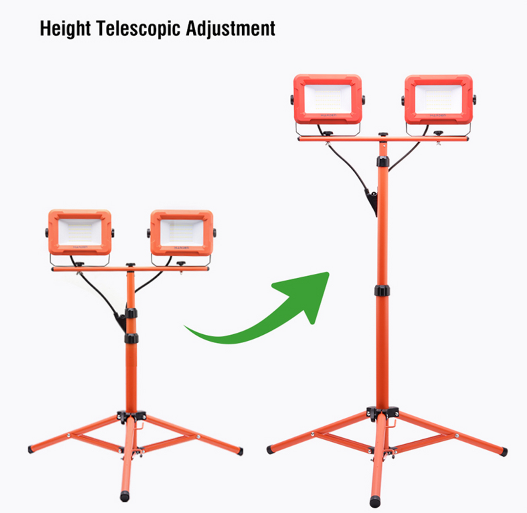 100W 2 Heads Tripod Stand Work Light 10,000LM - بروجكتور دوبل+عمود