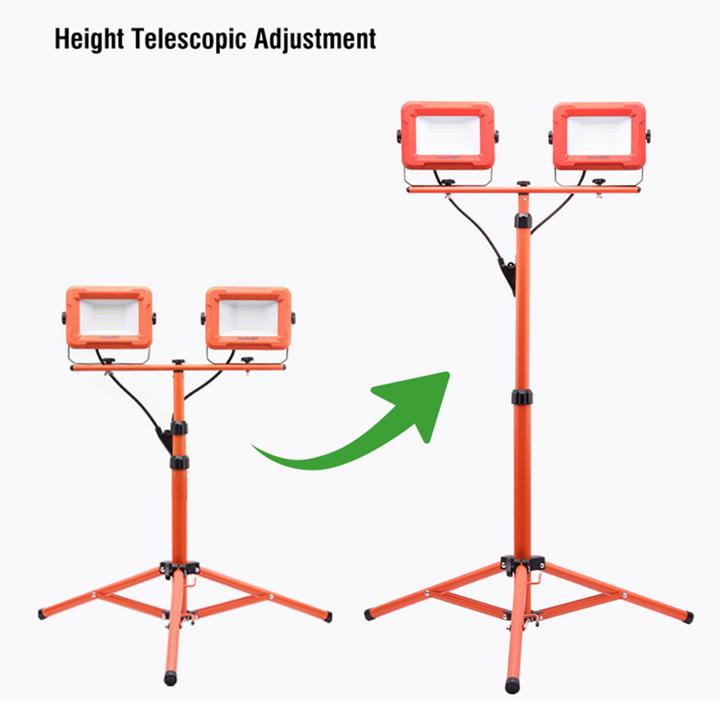 100W 2 Heads Tripod Stand Work Light 10,000LM - بروجكتور دوبل+عمود