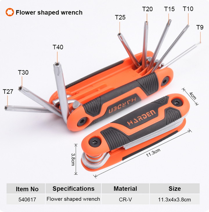 9Pcs Folding Torx Key Set - طقم منجم سكين