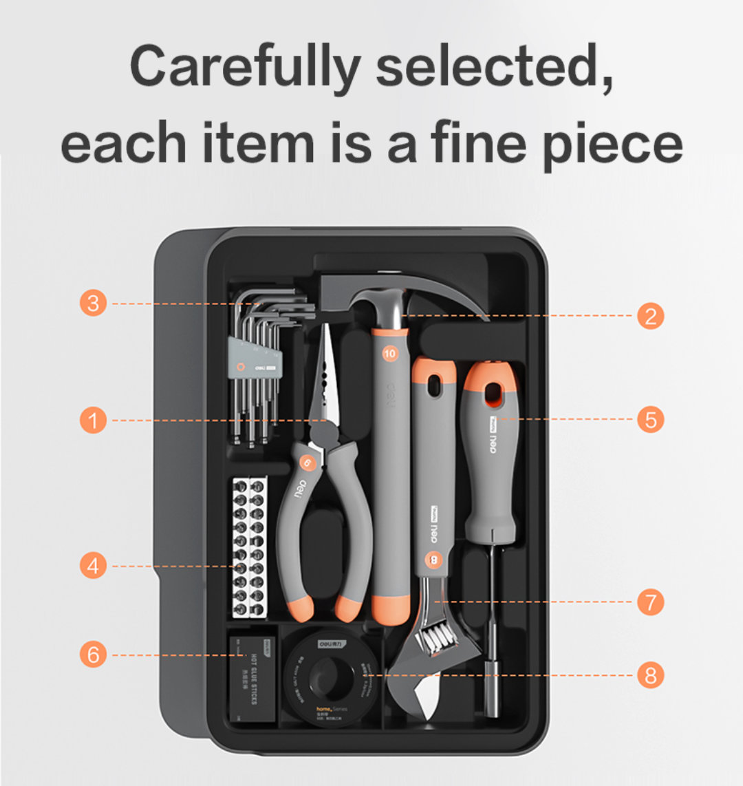 Deli 34-Piece Installation Tool Set (Home Series) - 34Pcs مجموعة عدة منزلية
