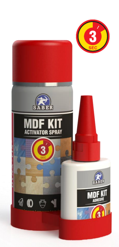 Saber MDF Kit Activator Spray 200ml + MDF Kit Adhesive