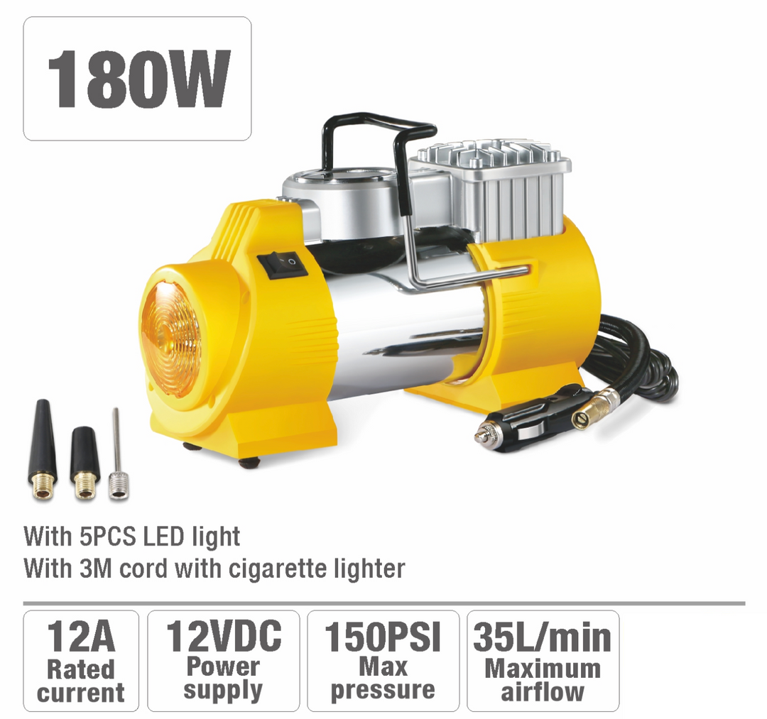 150PSI Heavy Duty Auto Air Compressor 35L/Min (180W) - منفخ دواليب