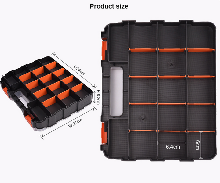 12.5" Heavy Duty Double-Sided Tool Box Organizer - صندوق تخزين أدوات