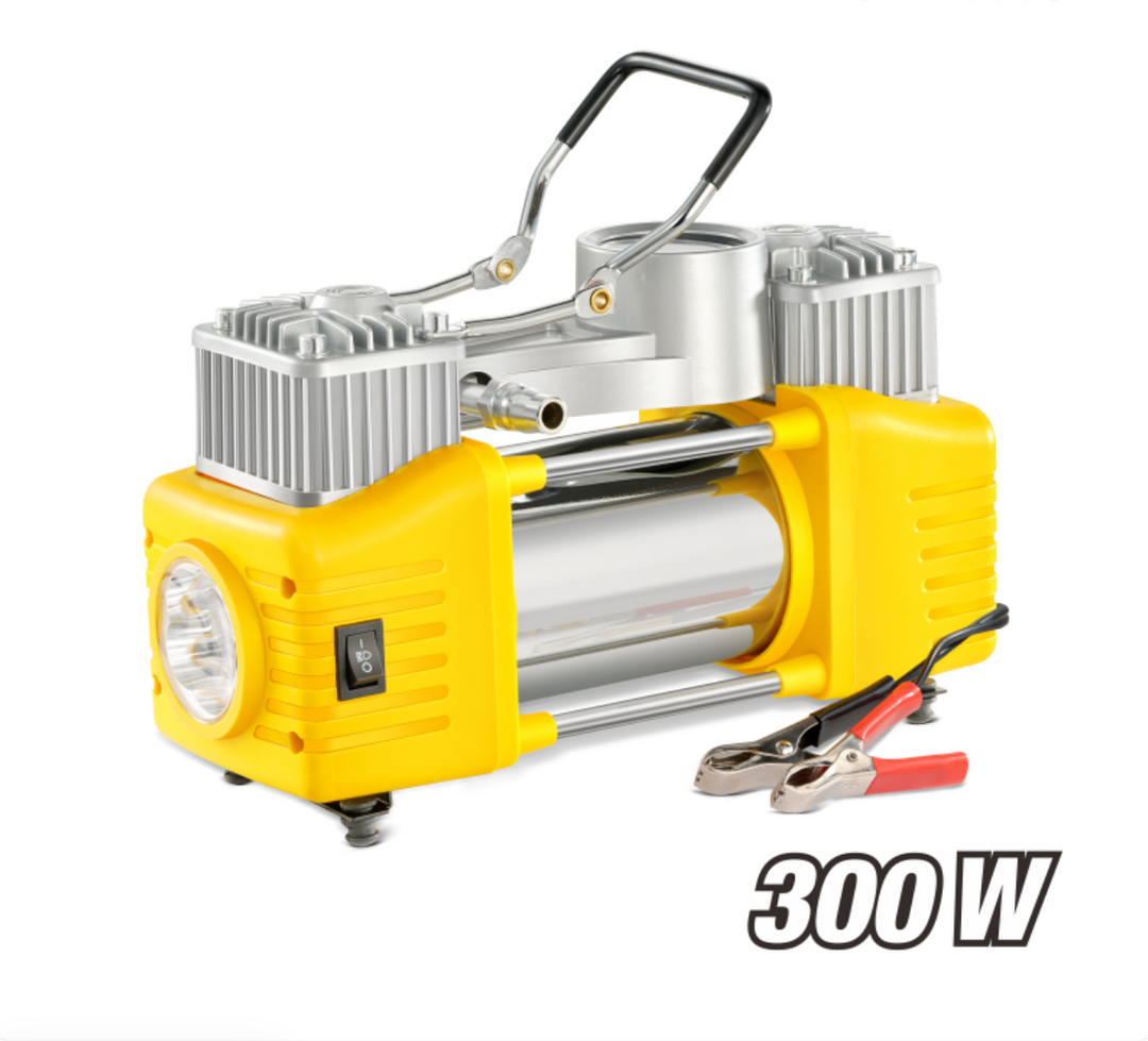 Double Piston Heavy Duty Auto Air Compressor with Tool Set 60L/Min (300W) - كمبريسور هوا دبل بستون للسيارة