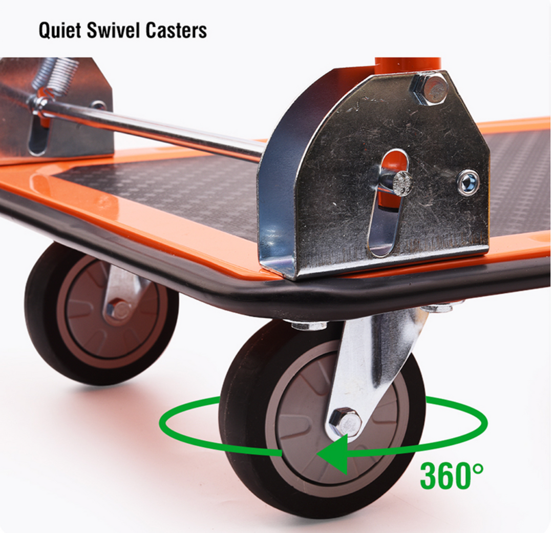 Foldable Platform Flat Trolley Cart 300KG (H:90 x L:87 x W:61cm) - عربة كراجة عدة