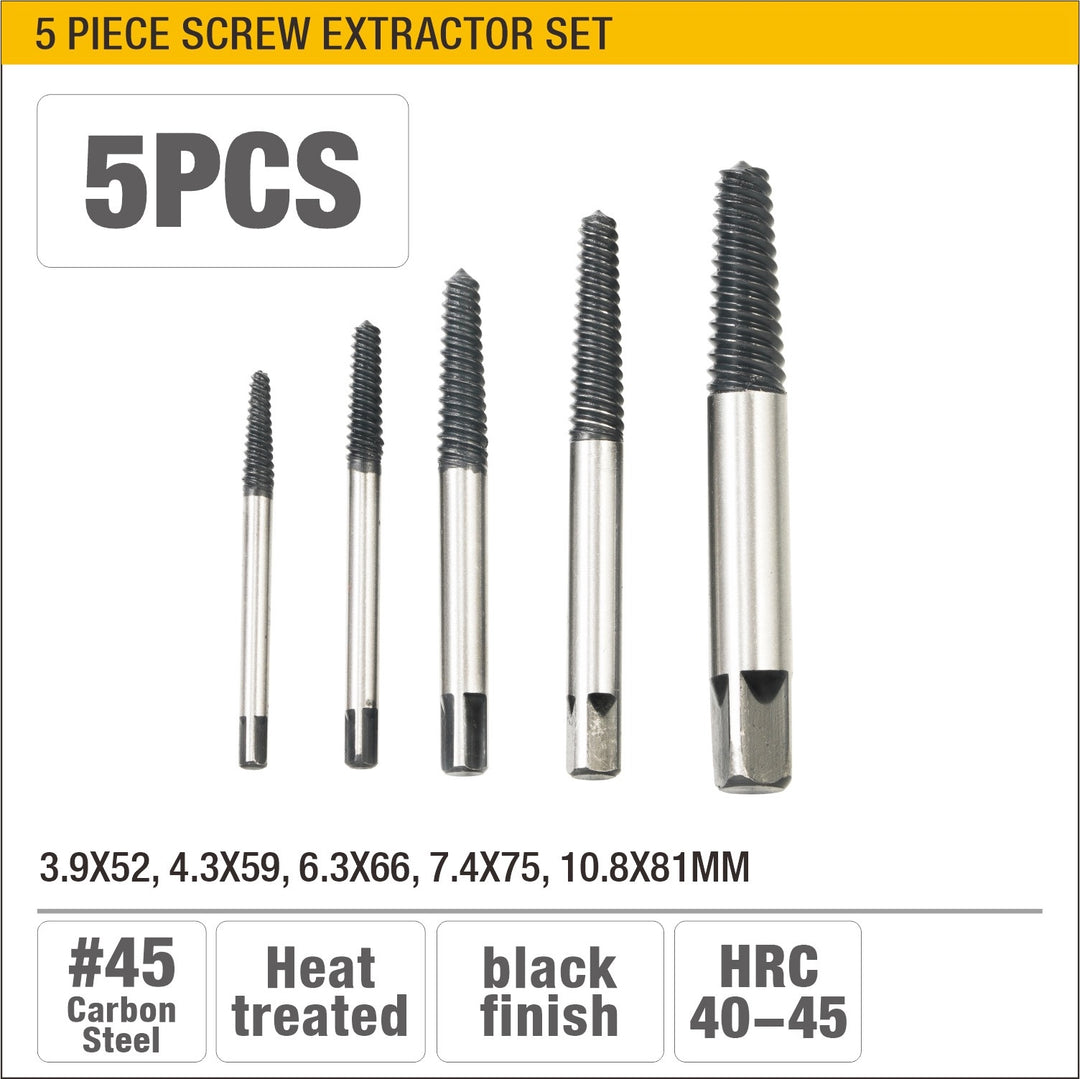 5Pcs Screw Extractor Set - طقم فك البراغي المكسورة