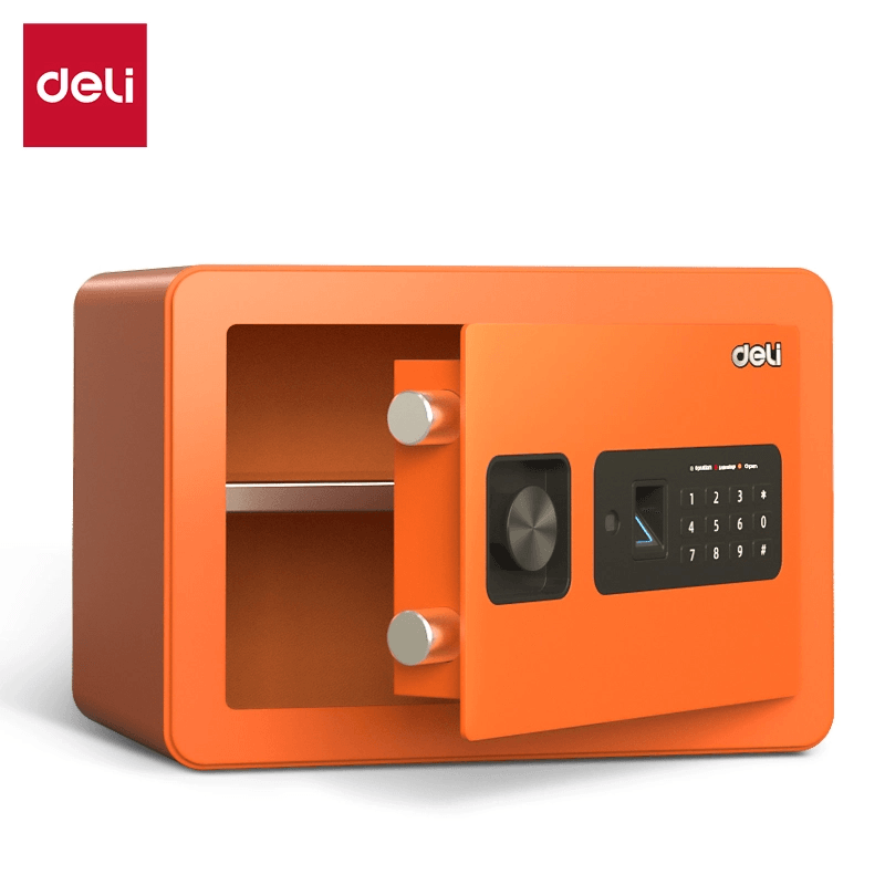 Fingerprint + Password Digital Safe (25x35x25cm) (Orange) - خزنة رقمية وبصمة