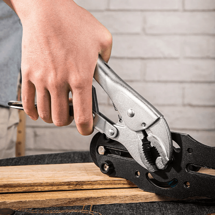 Deli 10" Curved Jaw Locking Plier Cr-V - بانسة لقط قفل بفك منحني