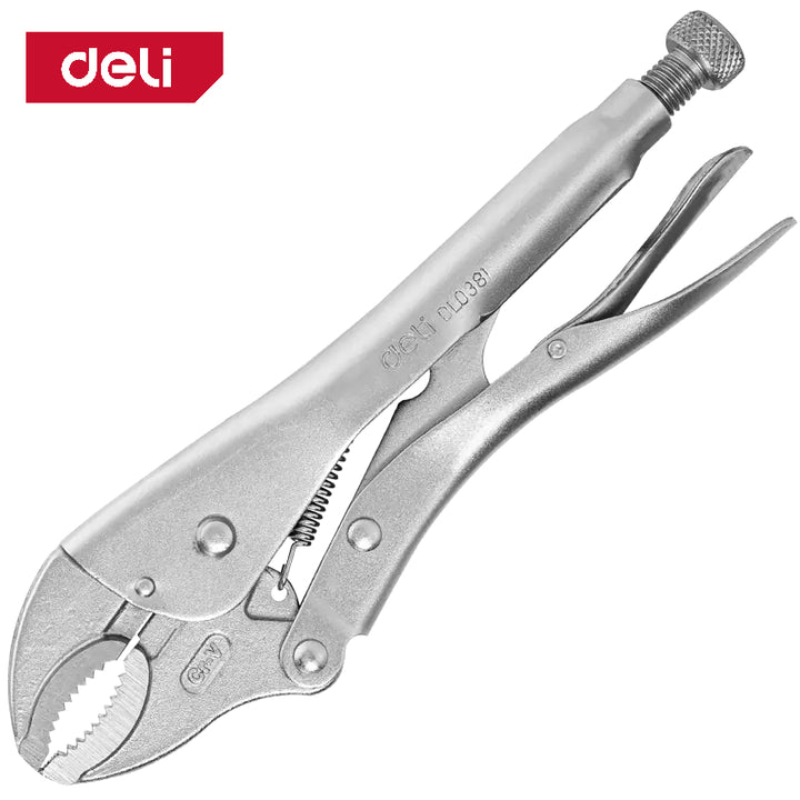 Deli 10" Curved Jaw Locking Plier Cr-V - بانسة لقط قفل بفك منحني