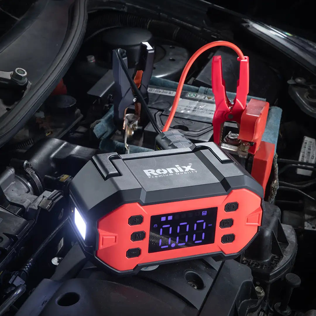 Battery Jump Starter With Air Compressor 20000mAh - جهاز تشغيل بطارية السيارة مع كومبريسور هوا